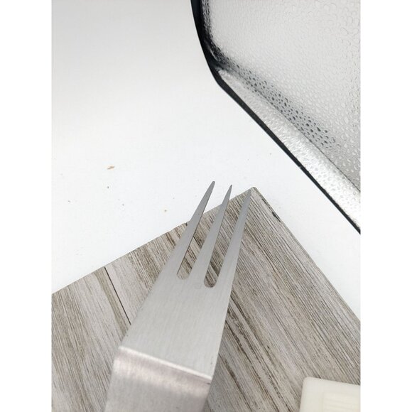 Pampered chef Meat 3 Prong Turning Fork 16 1/2" Metal BBQ With Protective Cover - Picture 7 of 12